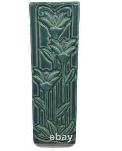 12 Pewabic Pottery Green Floral Tile Plaque Excellent RARE Detroit SOLD OUT