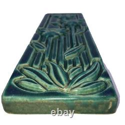12 Pewabic Pottery Green Floral Tile Plaque Excellent RARE Detroit SOLD OUT