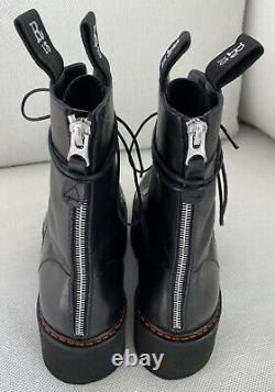 $1295 NEW R13 BLACK X Stack Leather Platform Boots 38 Combat Punk Rock SOLD OUT