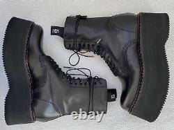 $1295 NEW R13 BLACK X Stack Leather Platform Boots 38 Combat Punk Rock SOLD OUT