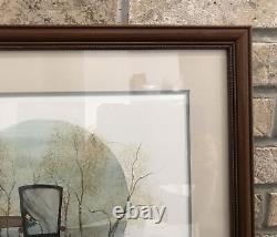 1993 Buckley Moss THROUGH THE COVERED BRIDGE 306/1000 Framed Matted Sold Out
