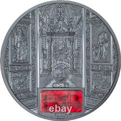 2022 Palau Tiffany Art San Pietro Vatican 5 oz. 999 Silver Coin CIT SOLD OUT