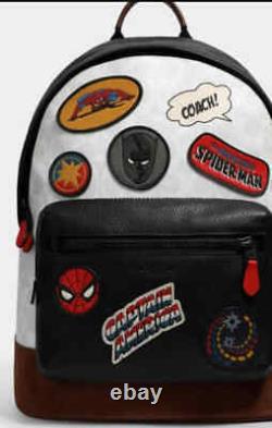 $698 Coach X MARVEL West Backpack In Signature Canvas With Patches NWT, Sold OUT