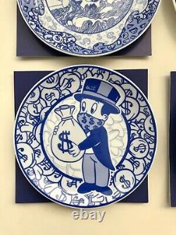 ALEC MONOPOLY 4 Plate Set Blue Ceramic Edition of 500 Toy Limited Rare Sold Out