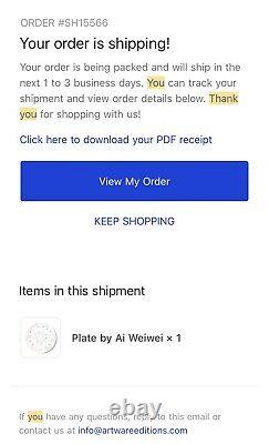 Ai Weiwei Plate Artist Plate Project Artware Edition 250 SOLD OUT New In Box