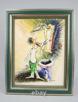 Art of Dr Seuss Self Portrait as a Young Man Shaving SOLD OUT COA Framed