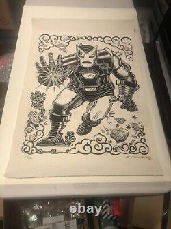 Attack Peter Iron Man Linocut poster Mondo artist Limited Ed #19/120 SOLD OUT
