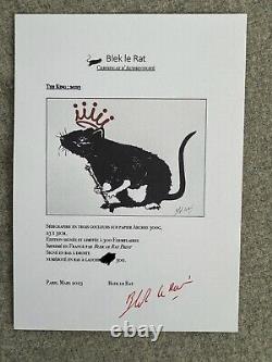 Blek Le Rat THE KING Signed and limited edition of 300 PRINT 23x31XCM sold out