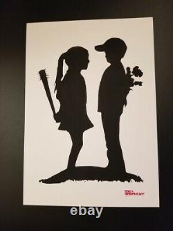 By Mrs Banksy Boy meets Girl Banksy Signed spray print sold out A3-paper
