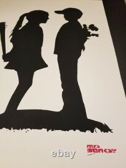 By Mrs Banksy Boy meets Girl Banksy Signed spray print sold out A3-paper