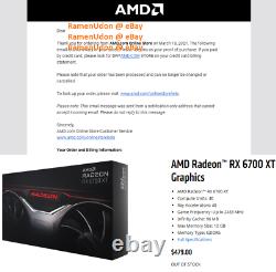 CONFIRMED AMD Radeon RX 6700XT 12G GDDR6 Graphics Card PREORDER Sold Out