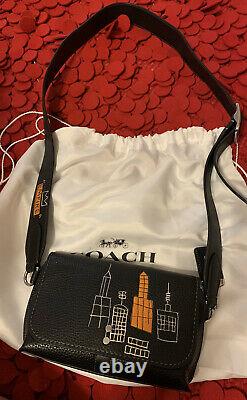 Coach X Jean-Michel Basquiat Black Leather Side Bag Leather With Strap Sold Out