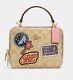 Disney X Coach C1434 Box Crossbody In Signature Canvas With Patches Nwt Sold Out