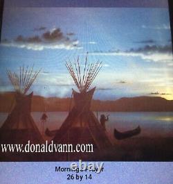 Donald Vann Cherokee 1988 Artist Proof Litho, 25x14 Rare Sold Out Morning Prayer