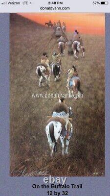 Donald Vann Cherokee Signed 1342/1400 Litho Rare Sold Out, 12X32