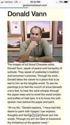 Donald Vann Cherokee Signed 1342/1400 Litho Rare Sold Out, 12X32