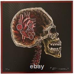 EMEK X-Ray Skull Red with Stripes Foil Print SOLD OUT RARE LE 100? Doodled