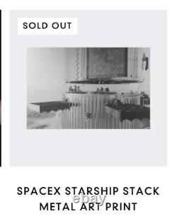 Elon Musk 2023 Spacex Starship Stack Metal Art Print (limited Edition) Sold Out