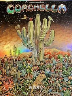 Emek 2022 Coachella Sunset Foil Screen Print Poster Art XX/25 Sold Out