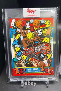 Ermsy Art Card MJ 1986 Fleer Rookie RC Jordan Hand Embellished /10 Sold Out