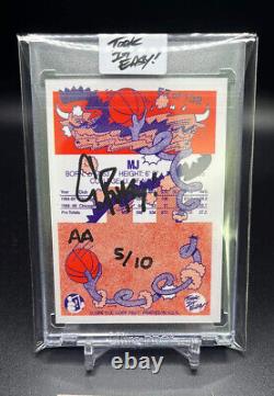 Ermsy Art Card MJ 1986 Fleer Rookie RC Jordan Hand Embellished /10 Sold Out