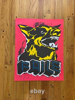 FAILE Dog Black Light 2015 print poster Brooklyn NYC STAMPED. SOLD OUT