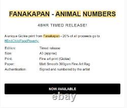 FANAKAPAN Animal Numbers Print, Hand Signed & Numbered 26/115, sold out, rare