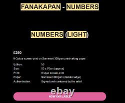 FANAKAPAN Numbers Print Light Edition Hand Signed & Numbered 10/50 Sold Out Rare