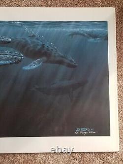 HUMPBACKS UNDERWATER ED TUSSEY WHALES Limited Edition Art Print Signed SOLD OUT