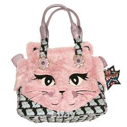 Irregular Choice Cat Call Pink Furry NEW Unique Sold Out Designer Handbag