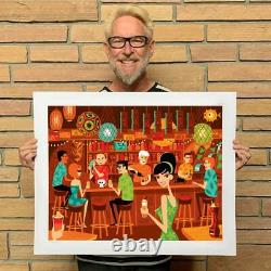 Josh Agle Shag Sold out Print Ray's Mistake II of The Tiki Ti Bar in L. A. CA