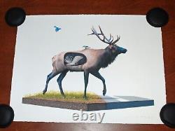 Josh Keyes Incubate Fine Art Print S/# 50 Wildlife Deer Poster Sold Out Frm 2010