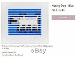 KEITH HARING DOG BLUE Signed Art Print by Nick Smith SOLD OUT x/33 red