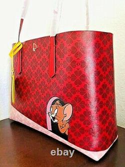 Kate Spade Tom & Jerry Large Tote Bag Purse Cat Mouse Cheese Red Sold out Last 1