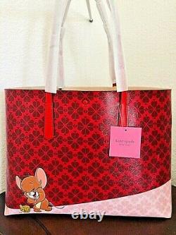 Kate Spade Tom & Jerry Large Tote Bag Purse Cat Mouse Cheese Red Sold out Last 1