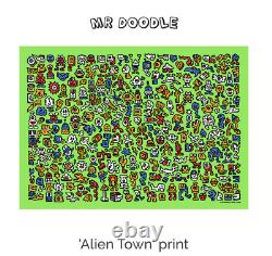 MR DOODLE ALIEN TOWN Signed Art Print #/300 + COA SOLD OUT heartland