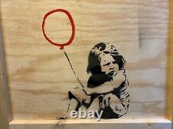 MRS BANKSY Canvas + Crate + COA Rat Heart & Boy with balloon. SOLD OUT numbered
