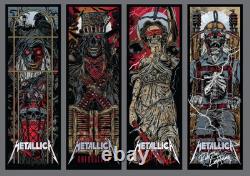 Metallica Foil Ap Rhys Cooper Pinball Art Series 4 Poster Set Rare And Sold Out