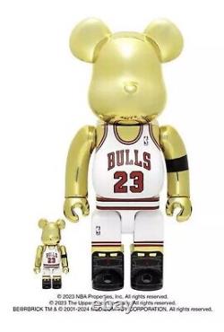 Michael Jordan Bearbrick Medicom Gold 400%/ 100% Designercon 2024 Rare Sold Out