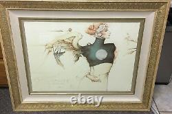Michael Parkes Stone Lithograph Angel Experiment 75/90 WithCert Sold Out Framed