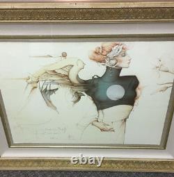 Michael Parkes Stone Lithograph Angel Experiment 75/90 WithCert Sold Out Framed