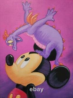 Mickey And His Pal Figment Art Piece By Monty Maldovan Le 8/95 Long Sold Out New