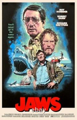 Mondo artist Paul Mann JAWS 24x36 movie art print poster limited ed 150 SOLD OUT