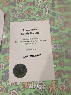 Mr. Doodle Alien Town Print Limited Edition x/300 Sold Out IN HAND TO SHIP