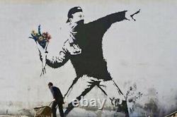 Mrs. Banksy Flower Thrower (Love) signed spray paint PRINT 2019 ED 250 SOLD OUT