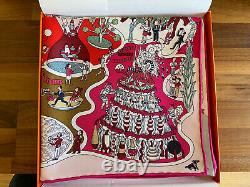 NWT Hermes Silk Scarf Carre 90 Exposition Universelle Pink Grey RARE SOLD OUT