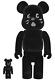 Nya Flocked Bearbrick 400% 100% Collectible Art Black Limited Rare Sold Out