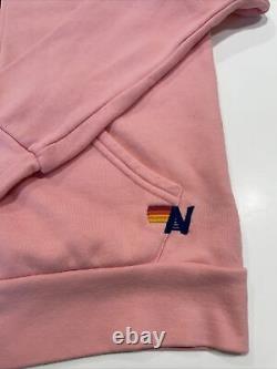 New Aviator Nation Size Small 5 STRIPE Zip Hoodie, Pink. Sold Out! $189