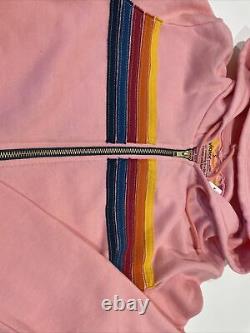 New Aviator Nation Size Small 5 STRIPE Zip Hoodie, Pink. Sold Out! $189