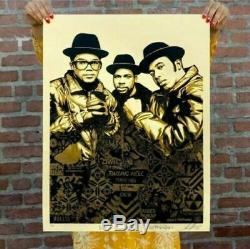 Obey Giant Shepard Fairey RUN DMC Raising Hell Gold Signed/Numbered SOLD OUT